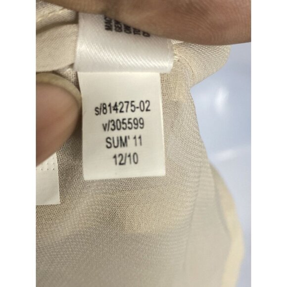 Gap Womens Top Beige Ruffle Blouse Sleeveless Shirt Sleeveless Size Medium - Picture 8 of 10